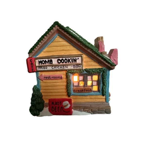 Main Street USA Lighted Christmas Valley Porcelain Junction Cafe 1997 Vintage - Picture 3 of 9